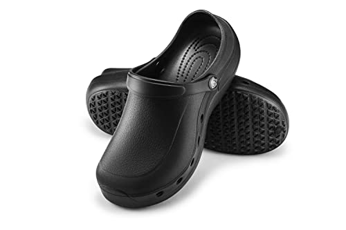 ESTRO Zuecos Sanitarios Mujer Goma - Unisexo Zapatillas Casa Verano Hombre Zuecos Mujer Goma Ligero F92 (40, Negro)