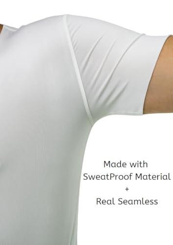 Deep V Neck Undershirts for Men-Sweatproof White V-Neck Short Sleeve Mens Tshirt-Men's Size to XL XXL Tall Big 3xlt4