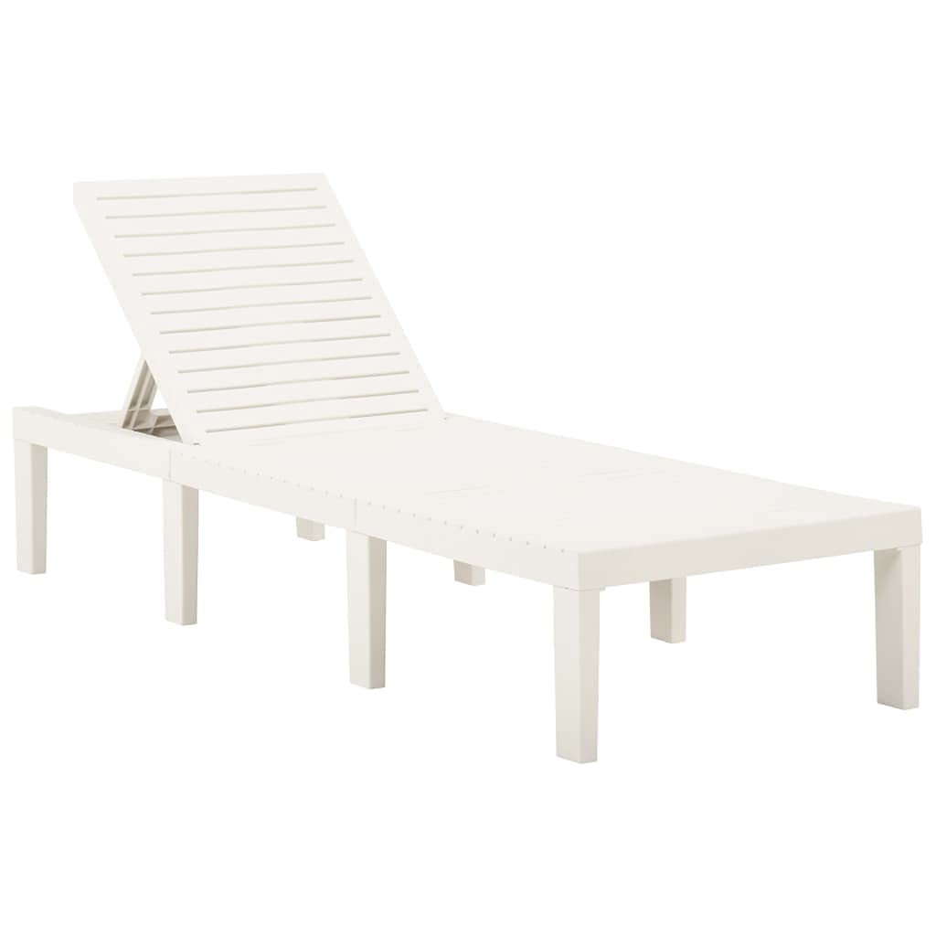 HEFZGDB Tumbona de plástico Blanco Hamacas Silla Playa Sillas Jardin Exterior Adecuado para Piscina, Patio, jardín.