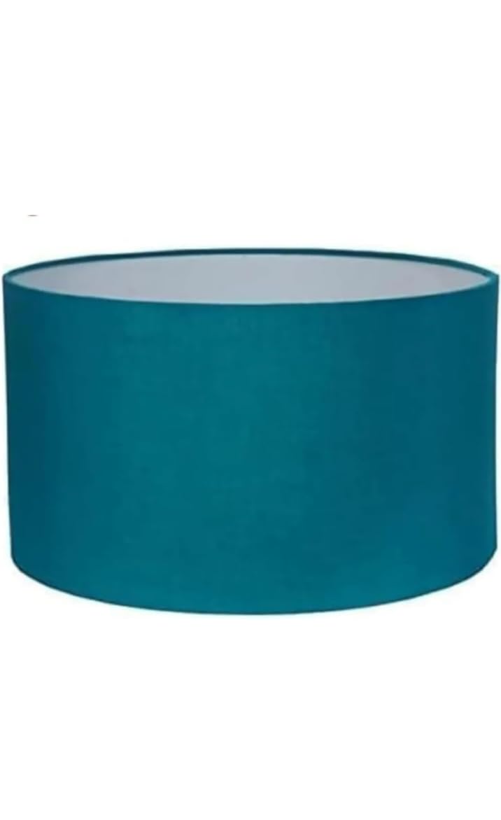 M A Cotton Fabric Drum Lampshade in Teal, 16 inch, Modern Contemporary Style with Spider Fitter for Living Room, Bedroom, Study-image-31