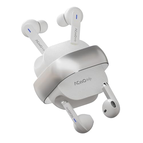 ACwO DwOTS Fire India's First in-Ear + Half-in-in Ear Earbuds in one case, 3+3 EQ Modes, Wireless Charging Enabled, AI-ENC with Quad Mic (Cosmic Silver)
