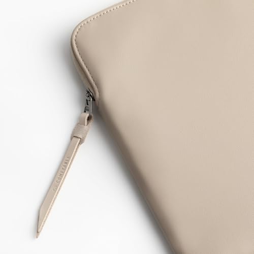 Image of Comfyable Leather Laptop Sleeve Compatible with 16 Inch MacBook Pro M5 Pro /Max & 15 Inch MacBook Air M5 2026 (Loose Fit), Dark Beige