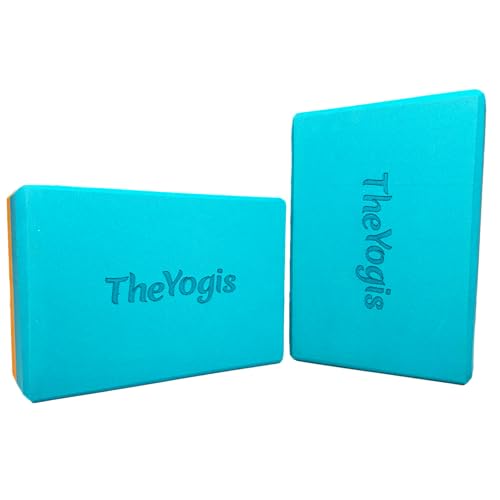 Image of The Yogis Yoga Blocks Set of 2 High Density Foam for Stretching, Balancing Premium Yoga Accessories for Women & Men Extra Large Size 3x6x9 inches with belt