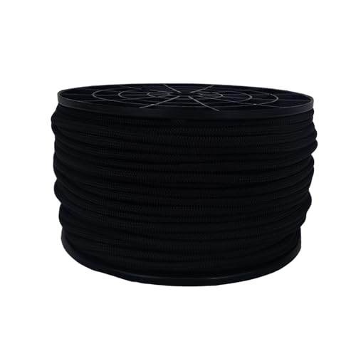 3/16 inch Black Polyester Bungee/Shock Cord - 250 Foot Spool | Marine Grade - High UV and Abrasion Resistance