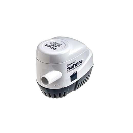 attwood 4505-7 Sahara S500 Automatic Bilge Pump, 12-Volt, 1.5-Amp Draw, ¾-Inch Interior Diameter Hose, 29-Inch 16-Gauge Wire