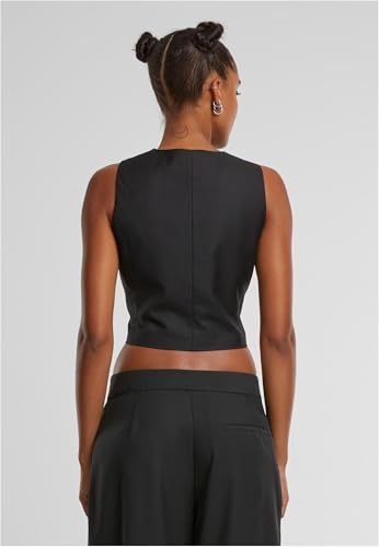 Chaleco negro mujer Urban Classics sin mangas con bolsillos 7