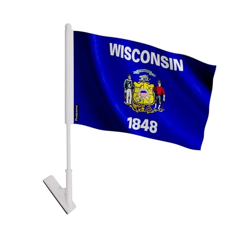Drapeau adhésif Wisconsin de qualité supérieure en polyester résistant