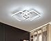 Osairous Plafonnier carré Moderne, LED lustres, Lampe de Plafond Acrylique 42W pour Cuisine Salle à Manger Salon Studio Bureau, 6500K Diamètre 59CM (Blanc)