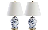 JONATHAN Y JYL3005A-SET2 Set of 2 Table Lamps Penelope 22' Chinoiserie Classic,Cottage,Traditional,for Bedroom, Living Room, Office, College Dorm, Coffee Table, Bookcase, Blue/White