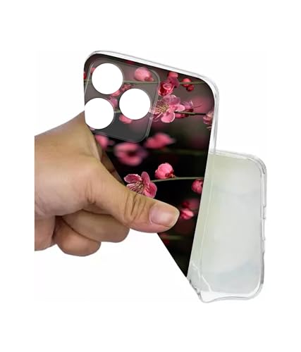 Image of Pink Flowers Design Printed Silicon Soft TPU Back Case Cover for Realme C63 4G / Narzo N63 4G