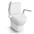 WICHEMI Toilet Safety Rails, Toilet Safety Frame with Arms Foldable Toilet Handrails Aluminum Alloy Armrest Hand Rail Heavy Duty 480LBS Toilet Rails for Elderly Senior, Handicap, Pregnant
