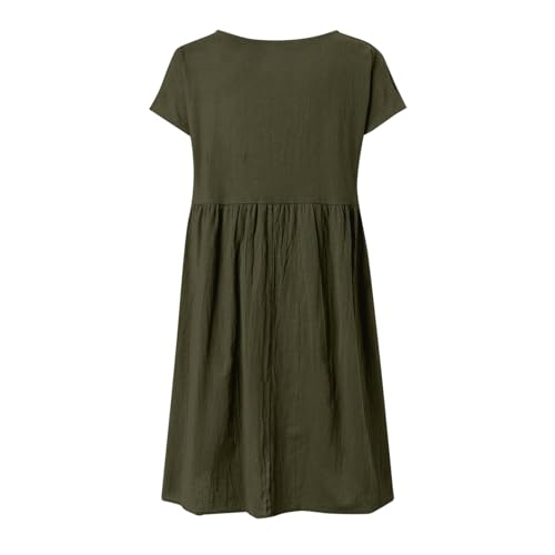 Robe en lin et coton de qualité supérieure coupe trapèze et finitions soignées