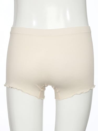 Kids Girls Ribbed Lettuce Hem Shorts Solid Color Dance Panties Bowknot Safety Underdress Shorts Underwear4