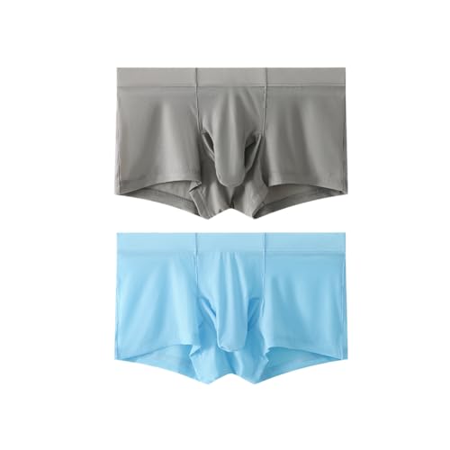 Mens Elephant Nose Boxer Briefs Ice Silk Trunks Super Thin Seperate Pouch Underwear