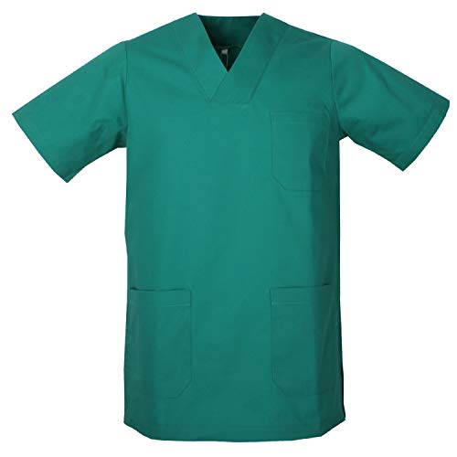 MISEMIYA - Abbigliamento Lavoro Unisex Collo Picco Maniche Corte Uniforme Clinica Ospedale Pulizia Veterinario IGIENE OSPITALITÁ - Ref.817 - XX-Large, Verde