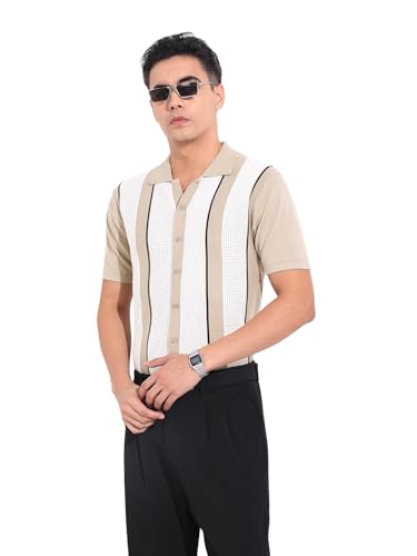 Chemise en maille plate structurée haut de gamme et coupe ajustée homme