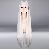 MQSS Re:Zero Starting Life in Another World Emilia Anime Cosplay Wig Natural Long Straight White Wig...