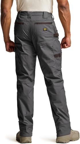 Image of CQR Men's Quick Dry Work Pants, Water Resistant Outdoor Tactical Pants, Lightweight Stretch Cargo Hiking Pants