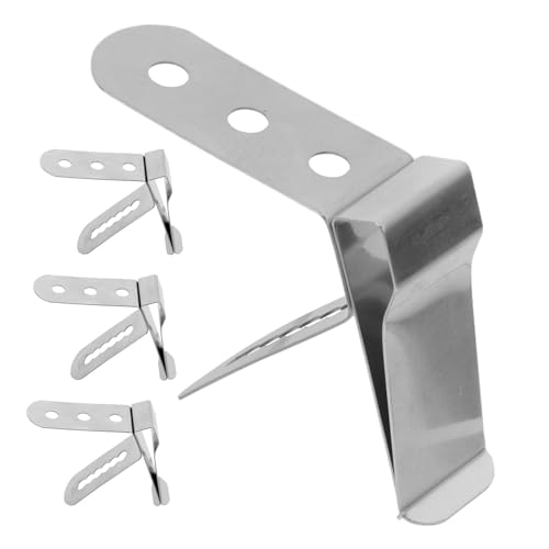 NUOBESTY 4pcs Kitchen Tools Thermometer Temperature Probe Holder for Pot Probe Clamp for Bbq Clip Holder Kitchen Cooking Clip Meat Non-scratch Pot Cooking Clamp Silver