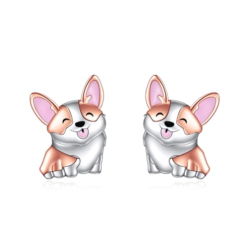 Pendientes de tuerca de plata de ley 925 VONALA con diseño de animales para niñas