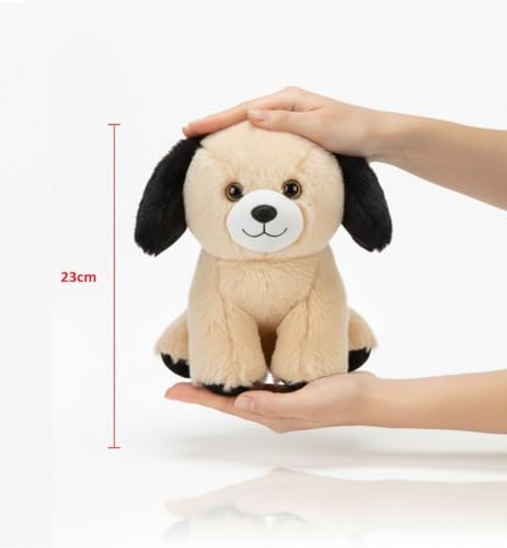 Image of Plush Dog Toys for Kids Stuffed Animal Puppy Soft Toy, Birthday Gift, Adorable Gifts for Kids and Adult, Glitter Eyes, 23 CM (Beige) | for Boys & Girls