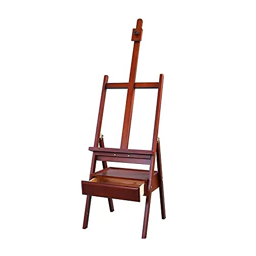 NDRFAWY 木製Hフレーム前傾スタジオイーゼルスタンド 引き出し付き 学生アーティストと初心者向け 調節可能なブナ材アートペインティングイーゼル 収納ボックス付き 描画用