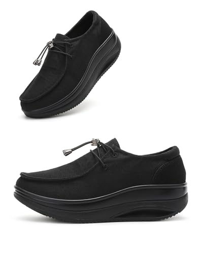 Oude Women’s Orthopedic Platform Loafers – 2 Inch Rocker