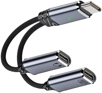 Adaptateur Double USB-c 2 en 1 avec Charge Rapide 100W et Prise A...