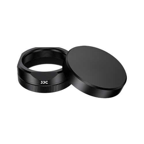 Capuchón de lente cuadrado metálico JJC y tapa para lentes para cámara Fuji X Half Xhalf, negro | Cubierta protectora XHalf con sujetador de tapa, anti-rayaduras, anti-perdida, sin viñeteo miniatura 1