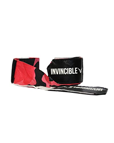 Image of INVINCIBLE Nylon Mexican Style Semi-Stretch Hand Wraps (Pink Camo, 3.75 Meter)