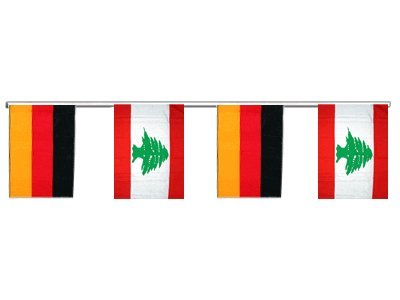 Guirlande d'amitié Allemagne - Liban 6 m avec drapeaux alternés