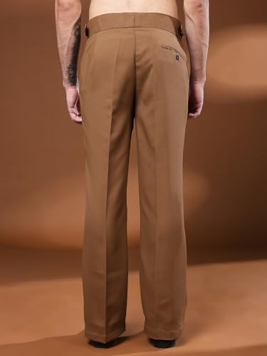 Image of Gurkha Pants for Men | Trouser for Men | Formal Pant | Single Buckle | Bell Bottom Trouser High Waist Pleated Casual Trousers | Flared Bottom Leg Pants for Office Smart Casual Travel Party