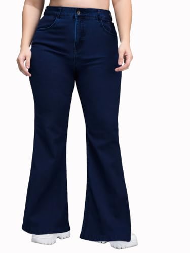 Image of Miss Chase A+ Women's Wide Leg High Rise Regular Length Stretchable Denim Jeans
