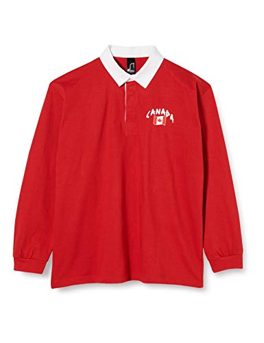 Polo rugby Canada manches longues en coton peigné premium d'hiver