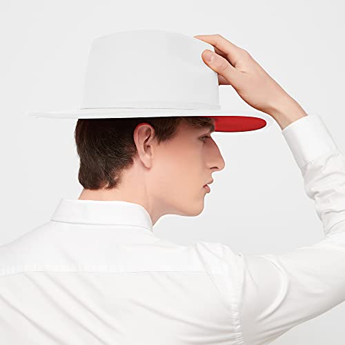 Image of KUJUHA Women Men Wide Brim Fedora Hat