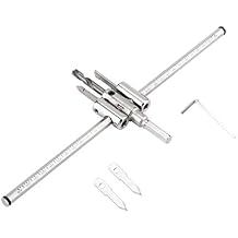 Adjustable Circle Hole Cutter Set, Precision Metal Wood Circle Cutter Kit, 30 300mm Diameter Hole Saw Drill Bit, DIY Woodworking Tool