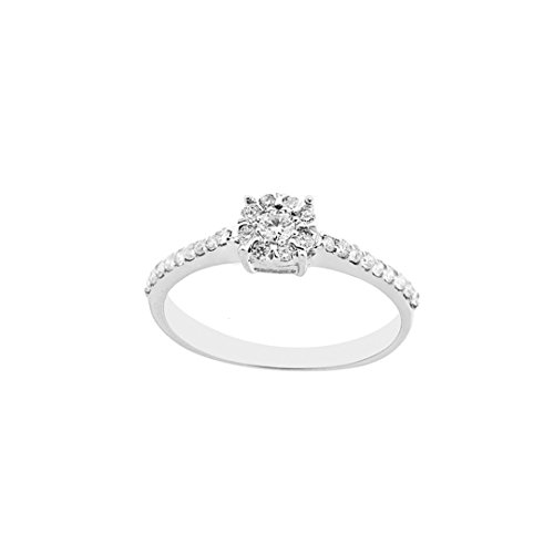  Grama & Mounier Anello in Oro Bianco 18Kt. con Diamanti da 0.33Ct. Cod. GM036 - Misura 26