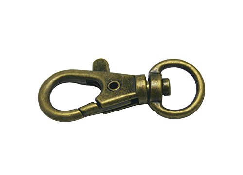 Generic Bronze 0.45 Inches Inside Diameter Oval Ring Lobster Clasp Claw Swivel Lobster Snap Clasp Hook for Strap Pack of 15