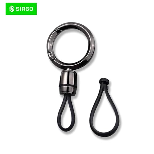 Image of SIAGO TPU Key Cover and Round Keychain Compatible for Toyota Corolla | Altis | Innova Crysta 3 Button Car Smart Key (Grey)