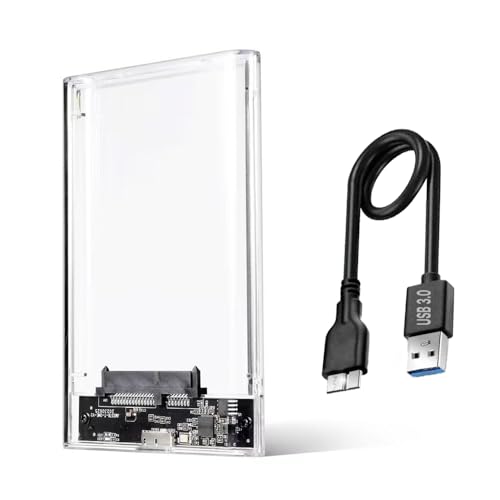 Sh. Caja de disco duro externa de 2,5', USB 3.0 a SATA SSD HDD Caddy, con soporte UASP de 5Gbps, estuche portátil para disco duro SATA SSD HDD de 2,5 pulgadas, compatible con portátil/PC/PS4/Xbox