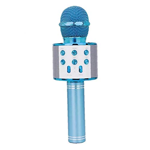 Multifunktionale Tragbare Bluetooth-mikrofon Wireless-karaoke-mikrofon-lautsprecher Für Singen Party-musik-wiedergabe Mit Akku Blau