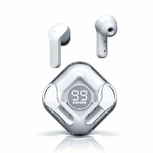 Image of TM12 Gaming TWS Earbuds - Ultra Low Latency 40ms, Bluetooth v5.3+ENC for Clear Calling, 40Hrs Playtime, Bass Boosted, Premium Wireless Headphone, Touch Control, IPX4 & Voice Assistance. White.