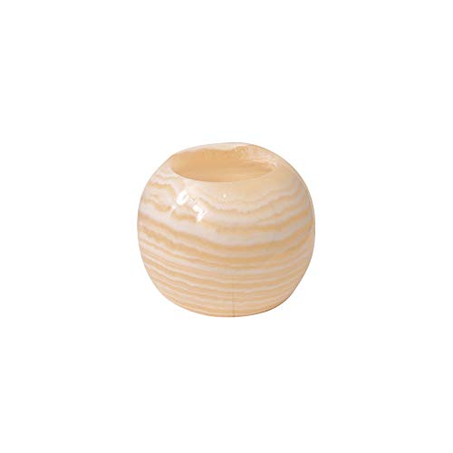 Craftsofegypt Single Alabaster Candle Holder - Egyptian Tealight And Votive Candles Holders With Amber Glow For Home Décor Natural Stone Soothing Tranquil Aurora #TOP6