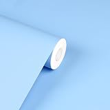 Rollos de papel pintado autoadhesivo de color sólido para paredes sala de estar decoración de bricolaje adhesivo de pared para habitaciones de niños, 60 cm x 1 m, azul claro