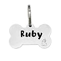 Dog Tags for Pets Puppy Personalised Hollow Tag for Dogs Cats Stainless Steel ID Tag for Puppy Cats Deep Engraved Dog Collar Tag with Any Text (Silver L)