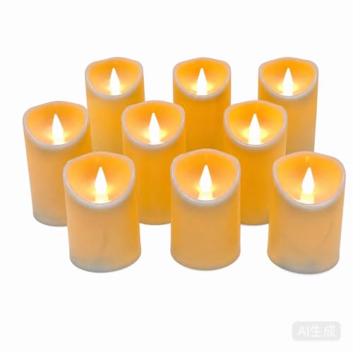 Velas LED amarillas para decorar terrazas y salones set de 9 piezas con luz parpadeante a pilas 2
