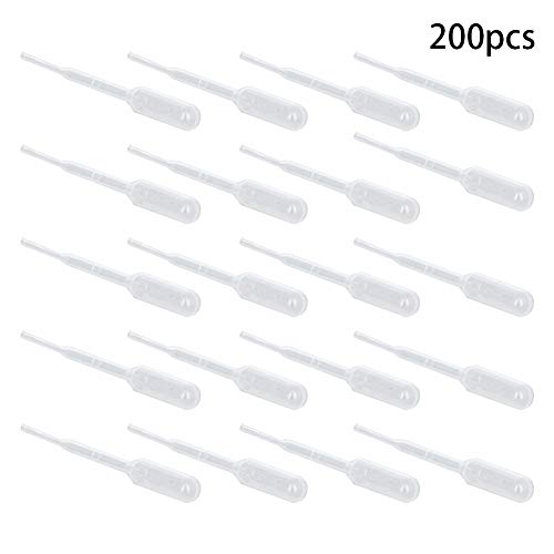 Image of Othmro 200Pcs 0.2ml Disposable Plastic Transfer Pipettes,Calibrated Dropper Clear Pipettes Liquid Dropper Suitable for Ear Eye Essential Oils Makeup, Science Laboratory, DIY Art 64mm Length