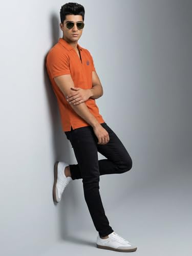 Image of Veirdo Men's Stylish Polo T-Shirt with Chest Pocket Print, Regular Fit Half Sleeve Casual Wear, Solid Summer Fashion for Office, Travel & Outings (S-2XL)