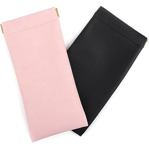 Red Snail Soft Glasses Case - 2Pack Stylish and Protective Sunglasses Case, Leather Glasses Case, Eyeglass Case Soft for Women Cover