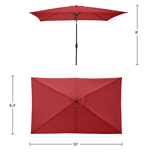 Pure Garden 50-Lg1274 Red Rectangular Patio Umbrella #TOP1